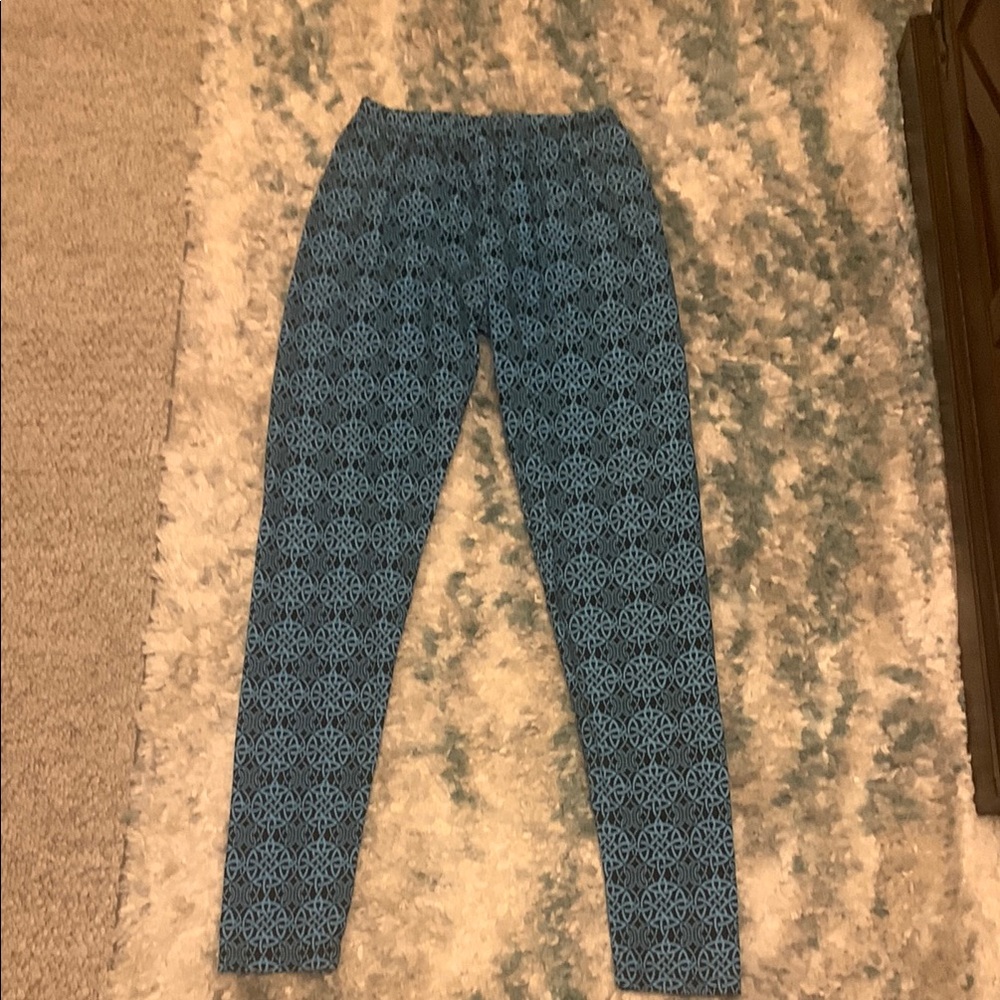 Blue Patterned Leggings